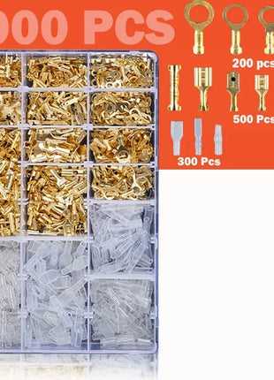 Male Female Insulated Cable Wire Connector Macho 2.8/6.3mm Electrical Crimp Terminals Spade Connectors Assortment Kit