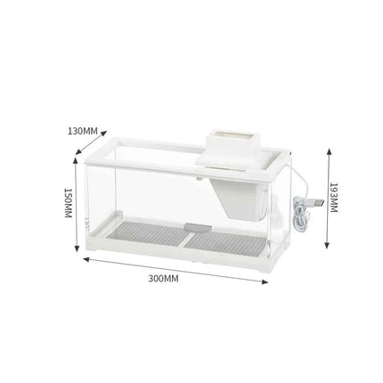 High Transmittance Fish Tank Aquarium Kits with Water Pump Heating Mat Lighting Desktop Decor For Shrimp Jellyfish Goldfish