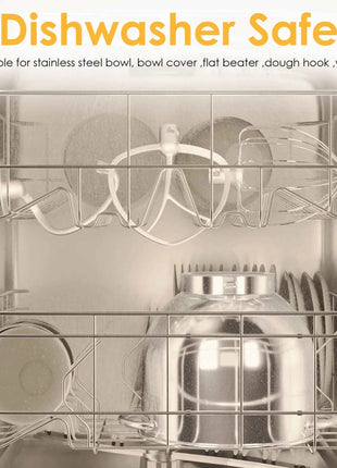 BioloMix 6-speed Kitchen Food Stand Mixer 1200W DC Quiet Motor  6L Stainless Steel Bowl with Cream Egg Whisk Whip Dough Kneader