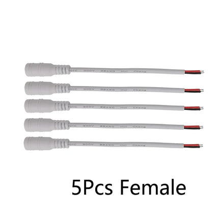 5.5*2.1mm Maschio Femmina Cavo di Alimentazione DC Spina del Cavo Martinetti Adattatore del Connettore Treccia Bianco Nero Per Telecamera CCTV 5050 3528 HA CONDOTTO LA striscia
