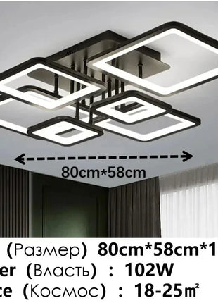Lampade Moderne per Soggiorno, Lampadario LED Nordico Nero per Camera da Letto e Studio, Illuminazione per Sala da Pranzo, Apparecchi di Illuminazione per Interni