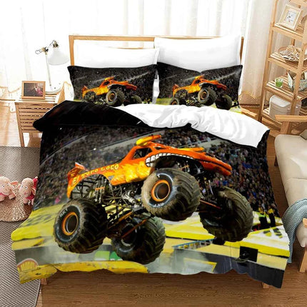 M-Monster Jam Bedding Set Single/Twin/Full/Queen/King Size Monster Jam F-F1 Bed Set Aldult Kid Bedroom Duvetcover Sets 3D Anime