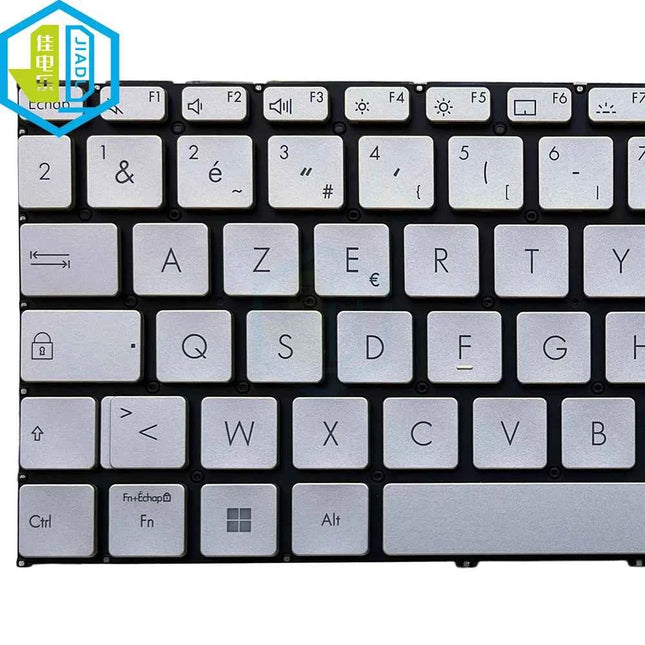 FR LA US SP Silver Black Backlight Keyboard For ASUS Vivobook X1402ZA X1404 X1405 X1403 Laptop Backlit Keyboards silver keycaps
