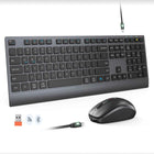 Dual-mode 2.4G Wireless Keyboard Mouse Combo Mute Rechargeable Keyboard Mouse Set With Multi-Function Keys for Windows PC Gamer