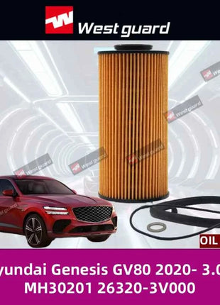 For Hyundai Genesis GV80 2020- 3.0 CRDi WESTGUARD Oil Filter MH30201 26320-3V000 0986AF0370