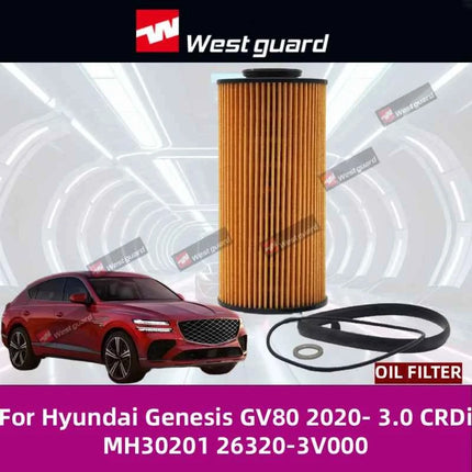 For Hyundai Genesis GV80 2020- 3.0 CRDi WESTGUARD Oil Filter MH30201 26320-3V000 0986AF0370