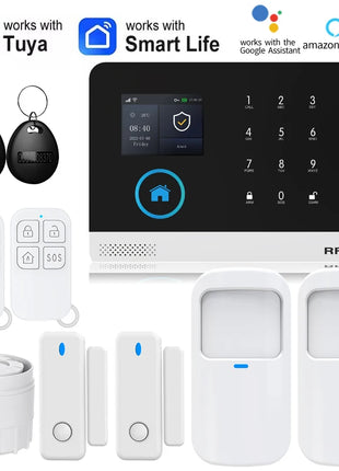 Telecamera di monitoraggio PIR Sistema di allarme di sicurezza WiFi GSM Alexa Tuya Smart Life Thief Invasion Sistema di sicurezza di allarme domotico