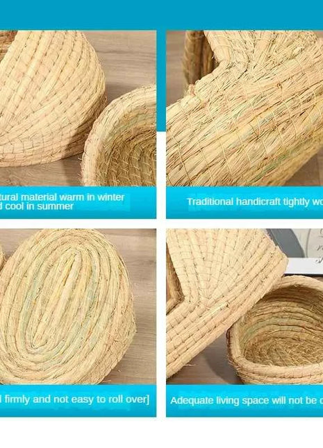 Grass Woven Bird Nest Rabbit Grass Nest Grass Mat Hamster Accessories Slippers Rabbit Nest Rabbit Winter Warm Pet Supplies