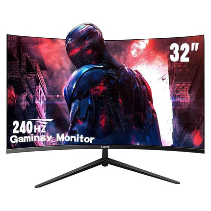 Gawfolk 32 Zoll Curved Gaming Monitor 240Hz, PC Bildschirm Full HD 1080P, Rahmenloses 1800R Computerbildschirm Mit FreeSync Und