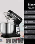 BioloMix 6-speed Kitchen Food Stand Mixer 1200W DC Quiet Motor  6L Stainless Steel Bowl with Cream Egg Whisk Whip Dough Kneader