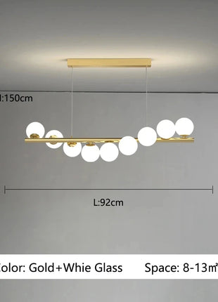 Lampadario a Sospensione LED in Vetro Stile Nordico Italiano, Decorazione per Casa, Sala da Pranzo, Cucina, Moderno Lampadario da Soffitto per Bar e Soggiorno