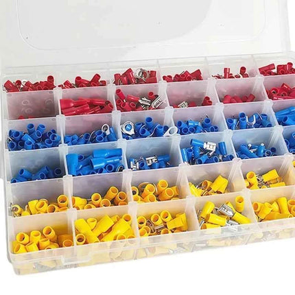 Assorted Electrical Crimp Terminal Kit 280/1500pcs - Cold Pressed Male Female Quick Connect Lugs for DIY & Repairs