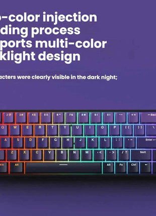 K61 USB Mini Mechanical Gaming Wired Keyboard Hot-Swappable Mechanical Keyboard Detachable Cable