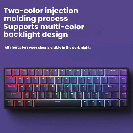 K61 USB Mini Mechanical Gaming Wired Keyboard Hot-Swappable Mechanical Keyboard Detachable Cable