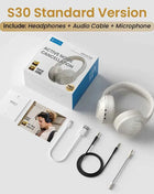 HAYLOU S30 Wireless Bluetooth 5.4 Headphones 43dB Adaptive Noise Cancelling Headsets 40mm Dynamic Driver 80H Playtime Earphones
