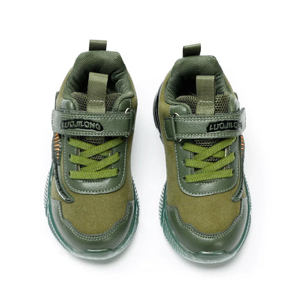 EXDINO Dinosauro Bambini piccoli Primavera Autunno Scarpe luminose a LED Bambini Spinosaurus Ragazzi Glowing Scarpe da ginnastica sportive casual antiscivolo