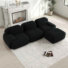 Modular Corner Cord Fabric Sofa - No Assembly Required, Extra-wide Armrests, 32D High Elastic Upholstery, Ergonomic Cozy Couch