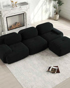 Modular Corner Cord Fabric Sofa - No Assembly Required, Extra-wide Armrests, 32D High Elastic Upholstery, Ergonomic Cozy Couch