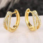 Orecchini a Cerchio Huitan con Design Intrecciato per Donna, Accessori Eleganti per Matrimoni e Feste, Gioielli Affascinanti con Zirconi Incastonati