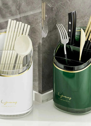 Luxury Chopsticks Storage Box, Household Kitchen Tube, Multi-Functional Draining Rack, Integrated Compartment Cage, Knife Holder