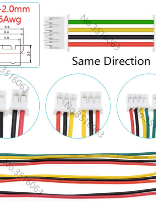 5/10 Pcs Micro JST PH 2.0mm Male/Female Connector with Wire 100/200/300mm Cable 2/3/4/5/6/8/10P Pin Jumper Line For Arduino