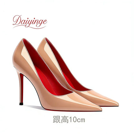 Scarpe da Donna 2026 di Tendenza Lusso con Suola Rossa Tacchi Alti a Punta Stiletto 12 cm Comode per Feste e Cerimonie