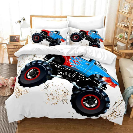 M-Monster Jam Bedding Set Single/Twin/Full/Queen/King Size Monster Jam F-F1 Bed Set Aldult Kid Bedroom Duvetcover Sets 3D Anime