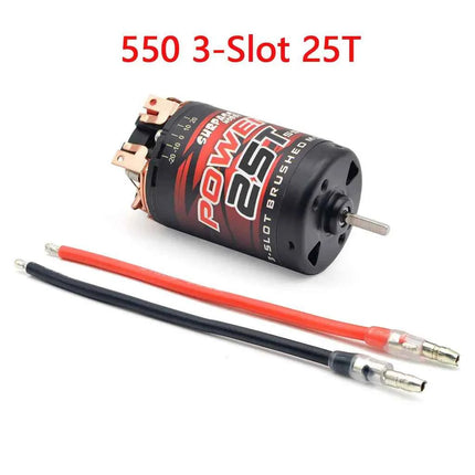 SURPASS HOBBY 550 3-Slot Brushed Motor 12T 14T 20T 25T 30T 35T 3.175mm Shaft for 1:10 Traxxas SCX10 RC Crawler KM2 Model Car