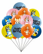 Palloncini in Lattice Bluey Cartoon 12 Pezzi Design Bingo Palloncini per Feste Compleanno Baby Shower Festival Decorazione Casa Interni ed Esterni