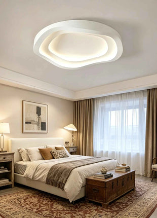 Lampadario LED Moderno e Creativo per Camera da Letto, Illuminazione Decorativa Rotonda Bianca per Soggiorno, Cucina e Sala da Pranzo