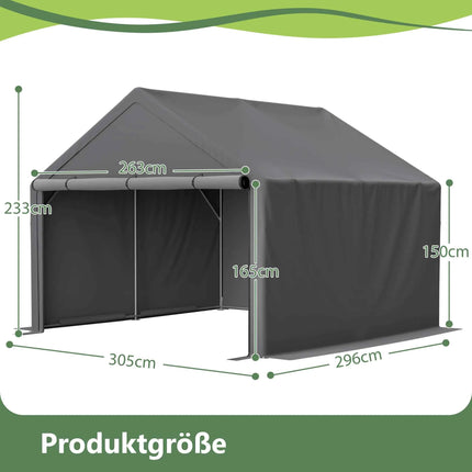 Rimessa Biciclette e Attrezzi da Giardino 305x296x233 cm - Tenda Impermeabile con Cerniera