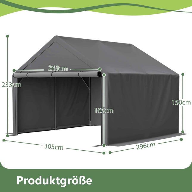 Rimessa Biciclette e Attrezzi da Giardino 305x296x233 cm - Tenda Impermeabile con Cerniera