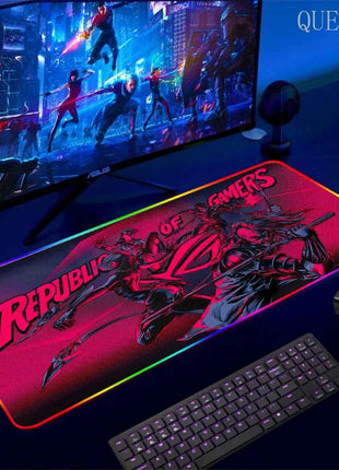 Cartoon Asus Deskmat Mouse Pad Gaming LED Mouse Mat 900x400 Mousemats Table Pads PC Office Desk Mat RGB Keyboard Mats XXL