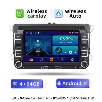 Wireless Carplay Android 14 Auto Radio for Volkswagen VW Passat B6 B7 CC T5 Tiguan Touran POLO GOLF 56 Multimedia GPS NaviScreen