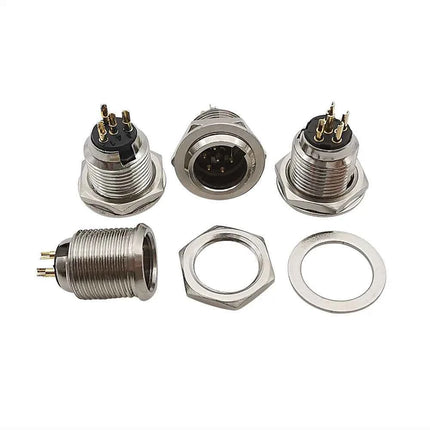1 Coppia di Metallo Mini XLR 3/4/5/6 Spille Spina Femmina Maschio Martinetti Telaio Pannello Presa Audio Microfono Cavo di Saldatura connettore