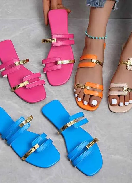 Scarpe da donna Summer Flats Flip flop Dress Shallow Casual donna Slides roma Open-toe pantofole da donna Slingback Sandals2023