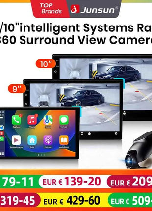 Junsun Qualcomm 8-Core 360 View Camera Universal Stereo 7" 9" 10" Car Radio CarPlay Android Auto Multimedia Player GPS DSP WiFi