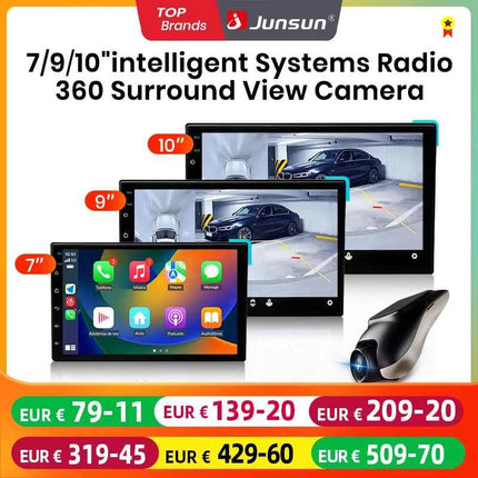 Junsun Qualcomm 8-Core 360 View Camera Universal Stereo 7" 9" 10" Car Radio CarPlay Android Auto Multimedia Player GPS DSP WiFi