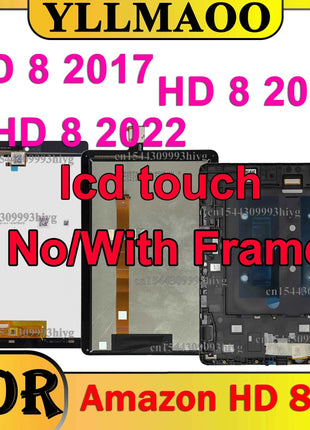 Display LCD per Amazon Fire HD 8 (2017/2020/2022) - Touch Screen Digitizer Ricambio K72LL4 KFONWI SX034QT