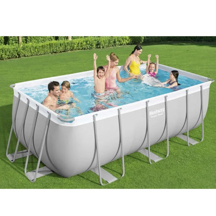 Piscina rettangolare Bestway 412*201*122cm con telaio in acciaio super resistente (filtro + scaletta da 48 pollici) - Grande piscina fuori terra in offerta 56456