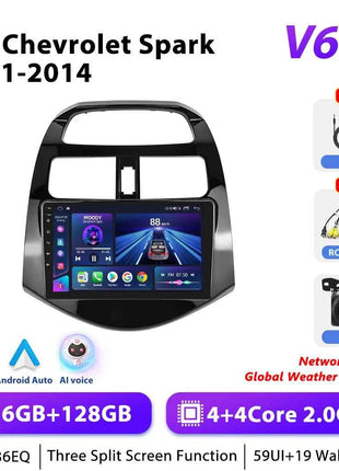 Podofo 4G CarPlay Android Radio For Chevrolet Spark 2011-2014 Car Intelligent System 2din GPS Stereo Head Unit Multimedia Player