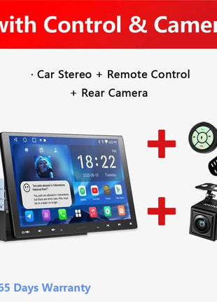 10 inch Android Car Stereo Single 1 Din Retractable Screen Apple CarPlay Android Auto 1Din Car Bluetooth Radio Head Unit