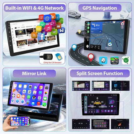 Podofo 6+128G Wireless CarPlay Android Auto Radio for Toyota RAV4 2003-2005(LHD) Car Multimedia Player GPS WIFI 2 Din Autoradio
