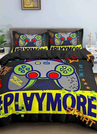 Gamepad Polyester Duvet Cover Set Colourful Button King Play Gamer Bedding Set Kids Teens Man Video Game for Child