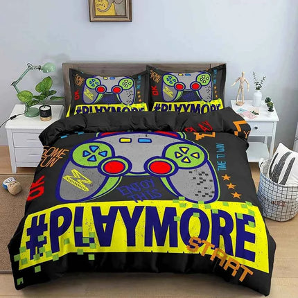 Gamepad Polyester Duvet Cover Set Colourful Button King Play Gamer Bedding Set Kids Teens Man Video Game for Child