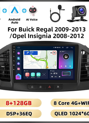 Podofo 8 + 128G 9 ''Car Radio For Buick Regal 2009-2013/Opel Insignia 2008-2012 Multimedia Player Carplay Android Car WIFI 4G GPS