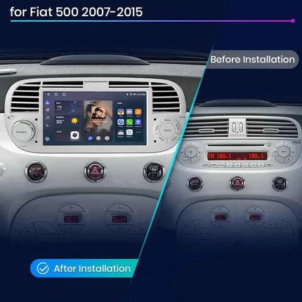 AWESAFE Wireless CarPlay Car Radio for FIAT 500 500C Abarth 2007-2015 with Android Auto GPS Navigation Smart System RDS DSP FM