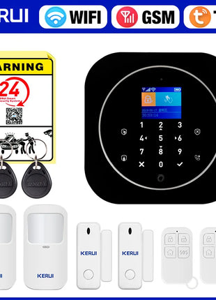 KERUI Sistema di Allarme di Sicurezza Domestica Supporto Alexa G12 Sistema di Allarme WIFI/GSM con App Telefono Sirena di Allarme Sensore PIR Tuya Smart APP