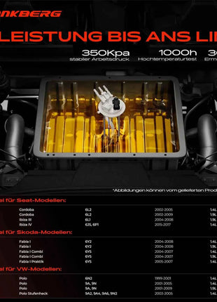 Frankberg 1x Pompa carburante per VW Polo Seat Cordoba Ibiza III IV Skoda Fabia I Combi Praktik Saloon 1999-2017 6Q091