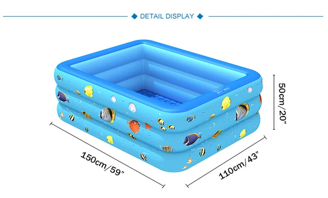 Stock Piscina familiare all'aperto all'ingrosso per bambini Adulti Piscina gonfiabile da 150 cm Piscina gonfiabile portatile per bambini